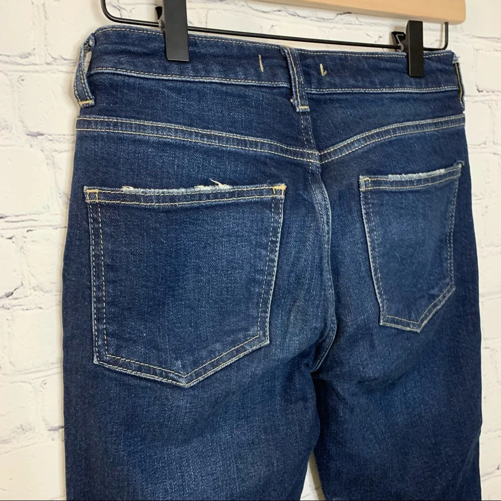 Free People Clean Girlfriend High Rise Cropped Jeans Dark Wash Size 24 - Picture 4 of 8